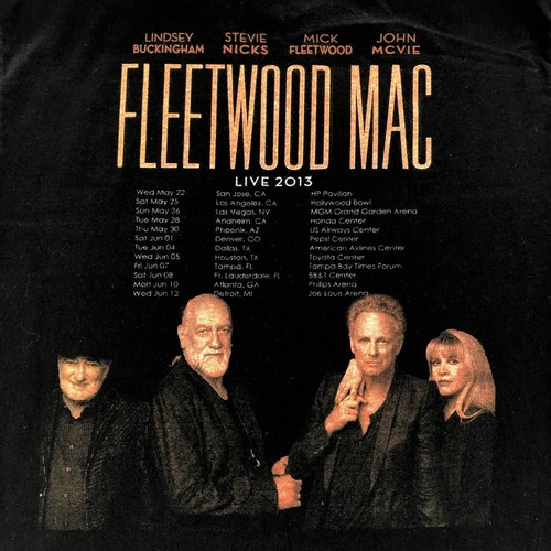 Fleetwood Mac Shirt Mens Medium Black Live 2013 Concert Band Rare 70s 80s Merch - Picture 4 of 4
