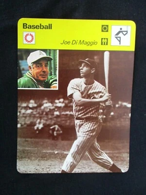 SPORTSCASTER FICHE CHAMPION BASEBALL JOE DI MAGGIO USA 1977 - Photo 1/2