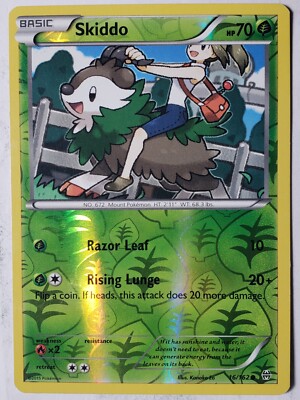REVERSE HOLO Skiddo 16/162 LP - XY Breakthrough Pokemon Card