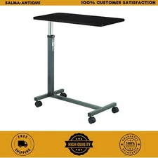 Overbed Table Tray Rolling Hospital Bed NonTilt Adjustable Height Food Cart Desk
