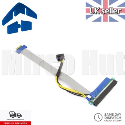 PCI-E Express 1x auf 16x Extender Verlängerung Flachbandkabel Molex - Mining Bitcoin