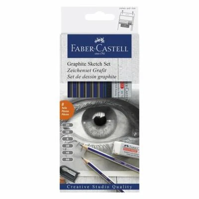 Faber-Castell Graphit Skizze Bleistift Set Mit Anspitzer & Radierer - Bild 1 von 4
