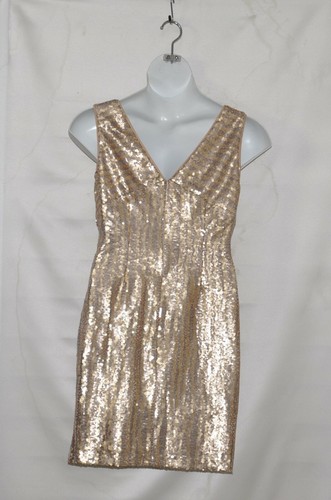 Mark of Style by Mark Zunino Sequin Sleeveless Dress Size 8 Beige - Picture 2 of 2