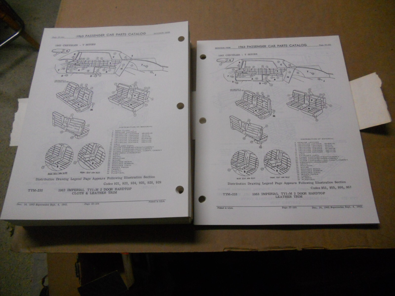 NEW Original 1963 Mopar Chrysler Dodge Plymouth Car Parts List Catalog