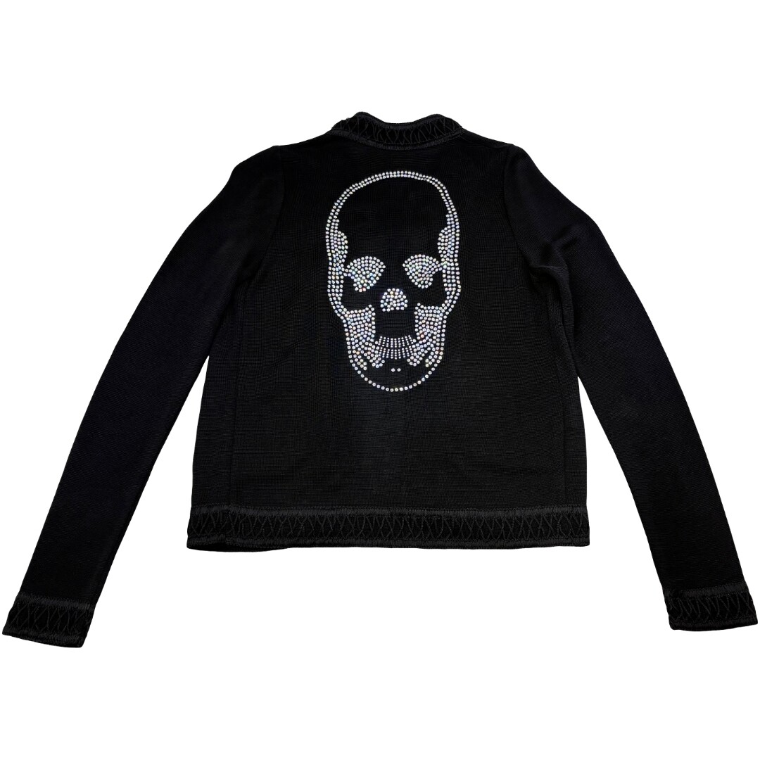 Authentic lucien pellat-finet Skull Mark Cardigan Size:S Black 