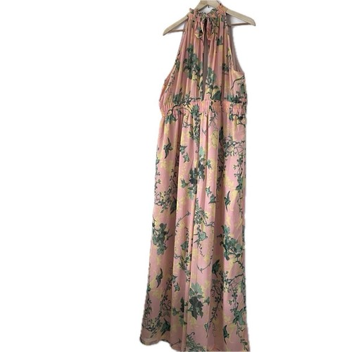 ASOS Design Chiffon Gathered Waist Halter Jumpsuit Floral Print Maternity 14 - Imagen 5 de 10
