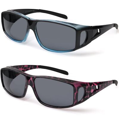 Yogo Vision Fit Over Wrap Sunglasses Polarized Lens Wear Over Eyeglasses 100% UV