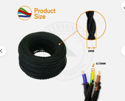 Filo Elettrico A Spirale Rivestito In Tessuto Intrecciato, Cavo Flessibile Da 0,5 Mm, Colore - Foto 6