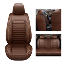 Leather Car Seat Cover Full Set 360° Protector Cushion Back Headrest Universal