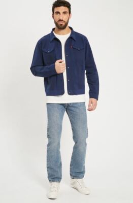 Levi's Men's Engineered Knit Navy Blue Button Jacket 72817-001 size SMALL NWT