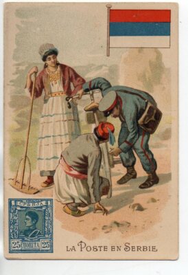 EUROPE - CHROME - Post in SERBIA - Stamp - Costumes - Pub. Bayon Chicory