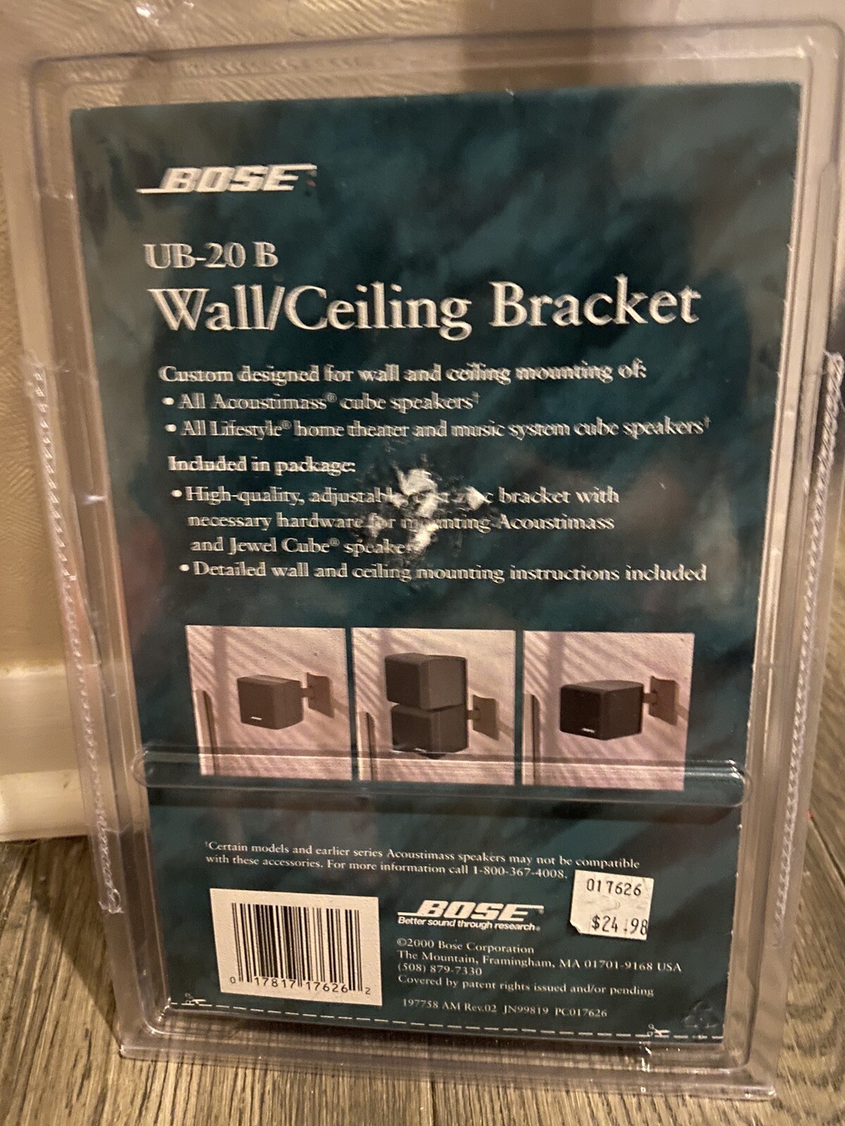 Genuine Bose UB20B Wall Ceiling Bracket Speaker Mount Black Open