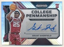 GRANT SHERFIELD 2023 PANINI PRIZM DRAFT RC COLLEGE PENMANSHIP SILVER PRIZMS AUTO