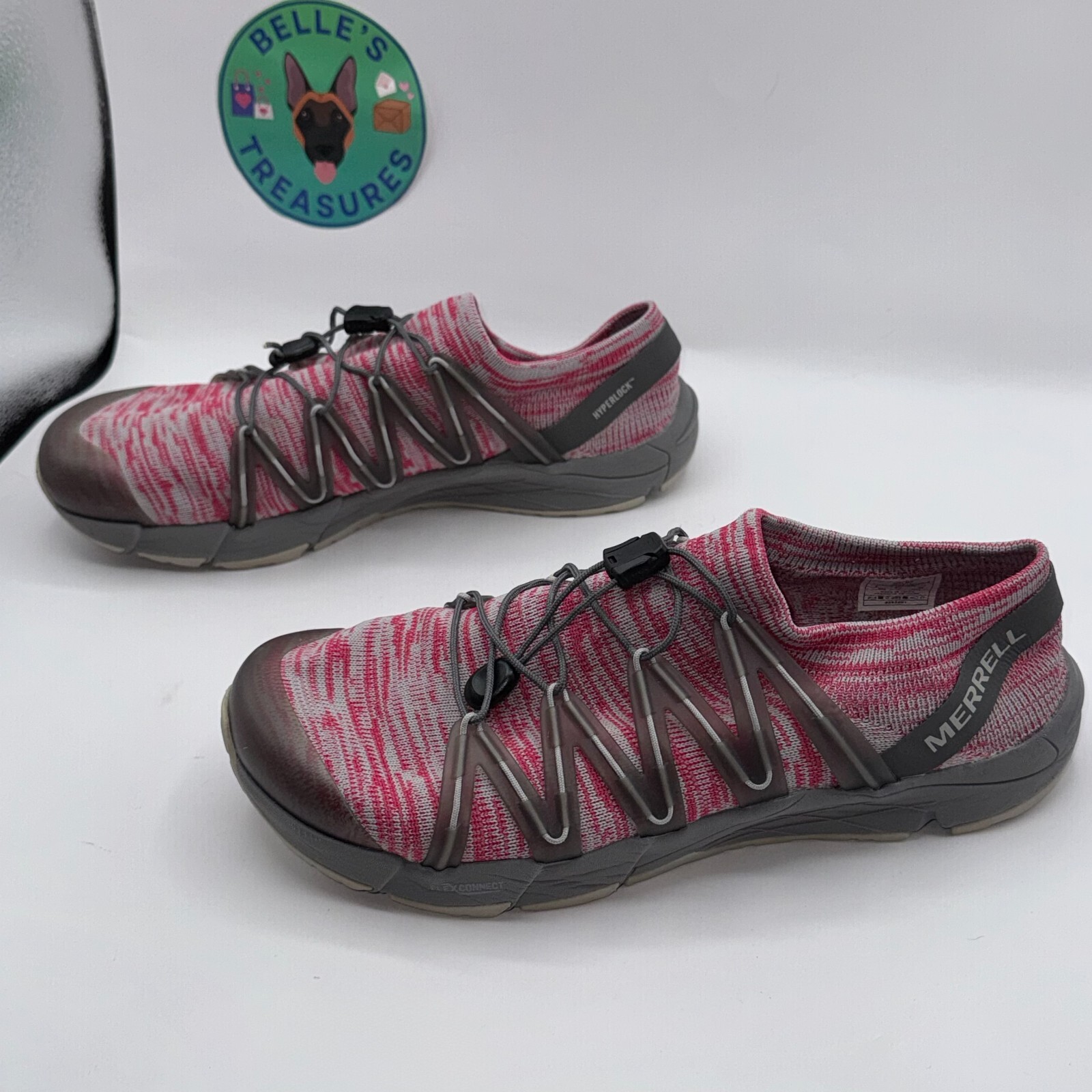 Scarpe da ginnastica Merrell Bare Access Flex da donna US 9 rosa rosse in maglia trail running