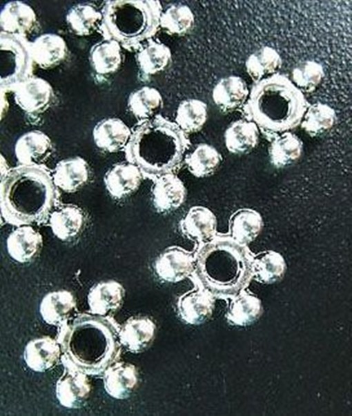 100pcs Tibetan Silver Daisy Spacer Beads 7mm R130