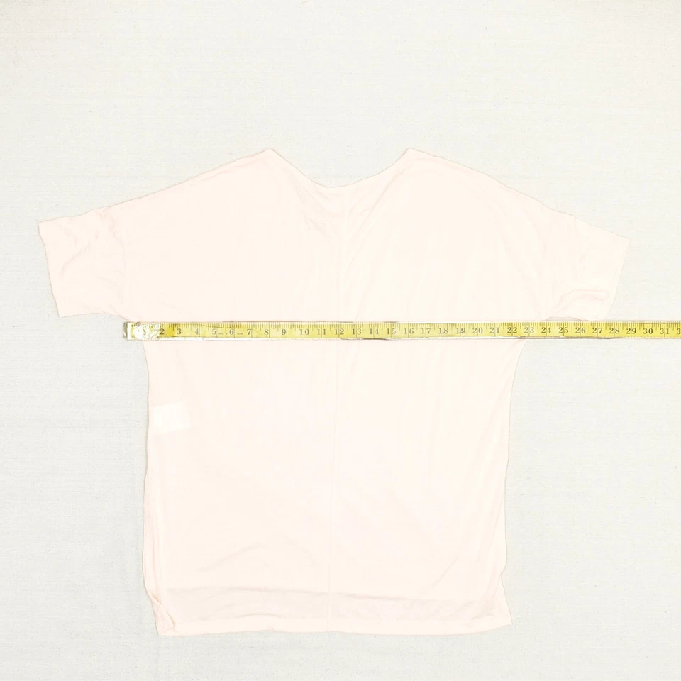 Camiseta Nike feminina Dri Fit manga curta academia sólida mistura de algodão rosa tamanho G - Imagem 4 de 4