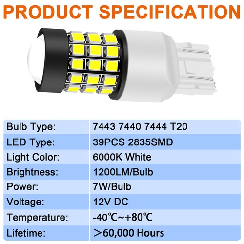 7440 7443 Strobe Flash LED Backup Reverse Light Bulb for Ford Explorer 2013-2020 - Picture 3 of 11