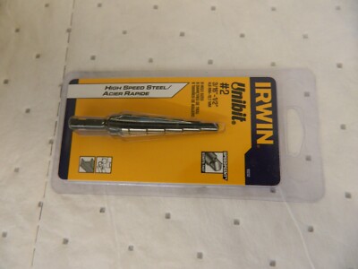 IRWIN Step Drill Bit 3/16 to 1/2  Dia 1/4  Shank Dia Cobalt 6 Hole Sizes 10232
