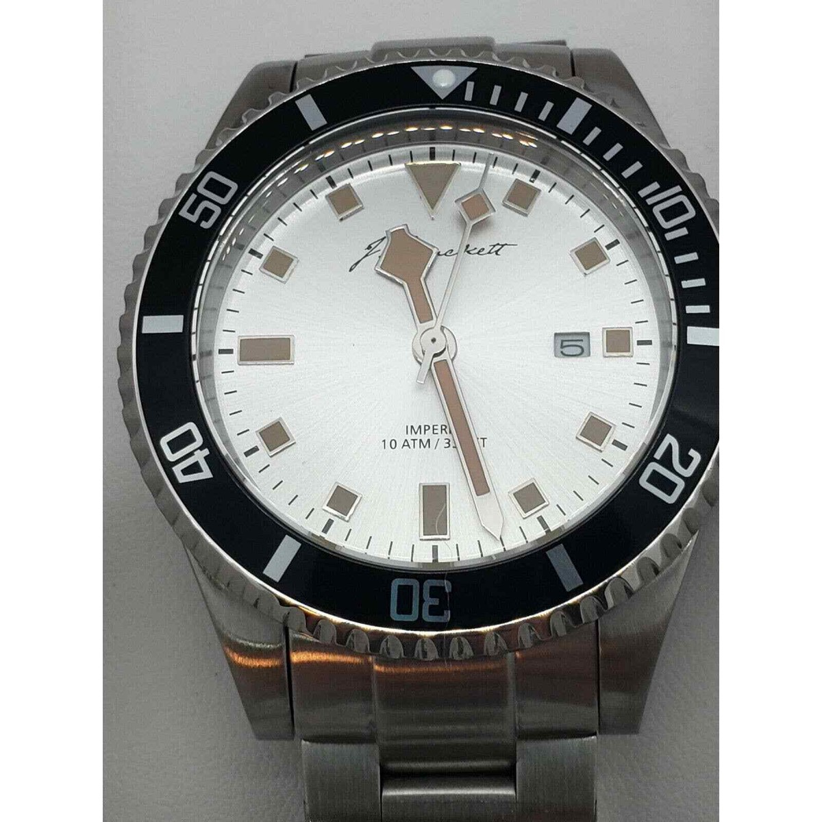 J Brackett Mens Quartz Watch Steel Diver Retro Vintage screw down 