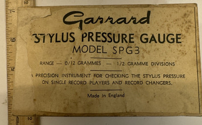 Vintage Garrard Stylus Pressure Gauge Model SPG3 in original Box With Instr