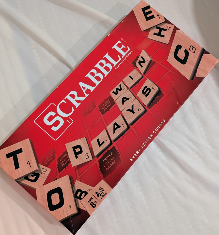 Hasbro Scrabble Board Game Contemporary Edition Red Box Letters 8+ Years