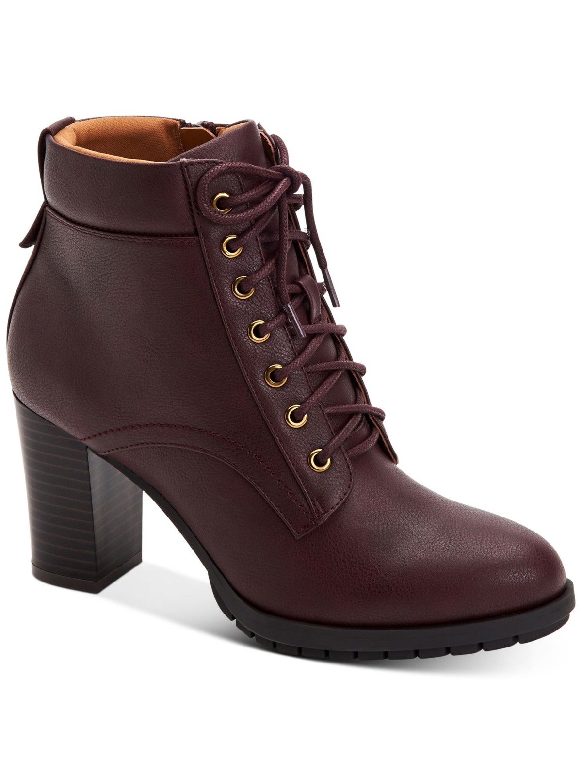 STYLE & COMPANY Womens Burgundy Lucillee Almond Toe Lace-Up Heeled Boots Size 7 Medium