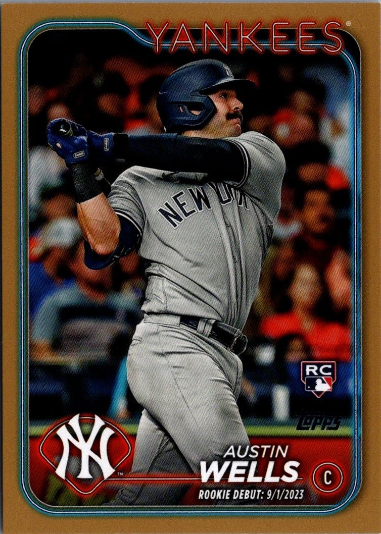 2024 Topps Update Gold #US325 Austin Wells RC 0415/2024 New York Yankees