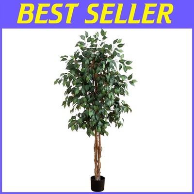 Realistic 5ft Indoor Ficus Tree with Bendable Branches - Perfect for Any Room