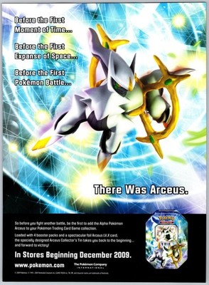 DAMAGED Pokemon TCG Platinum Arceus Print Ad Card Game Poster Art