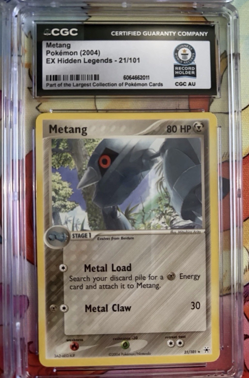 WORLD RECORD METANG Reverse Holo 21/101 RARE EX Hidden Legends Pokemon Card 2004