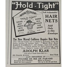 1916 Hold Tight Hair Nets Real Human Hair Bohemian Style Print Ad