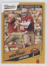 2021 Panini Classics Legends Timeless Tributes Gold 51/99 Joe Montana HOF n0c