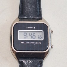 Orologio Vintage Texas Instruments Digitale LCD Quarzo Tono Argento Quasi Funzionante