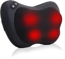 Shiatsu Neck and Back Massager with Heat - Deep Tissue Massage Pillow Dark