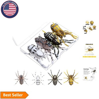 4-Pack Spider Lures for Bass Fishing - 1.9 Inch Weedless Freshwater Design