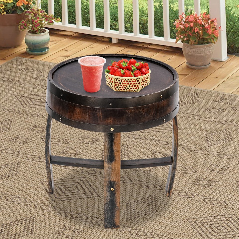 Barrel-style End Table, Round Barrel-style Side Table, Home Tea Table ...