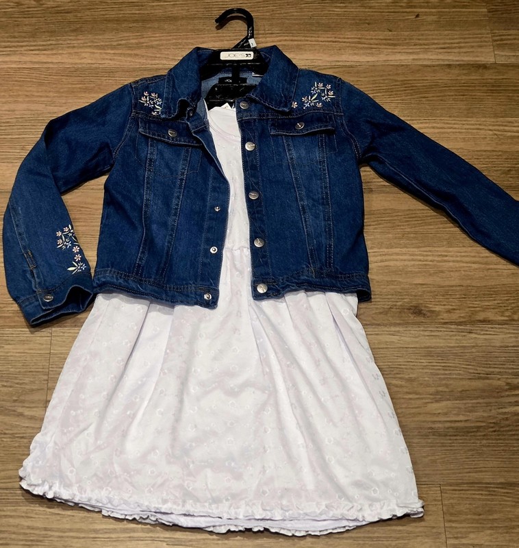 JOE'S Girls 2 Pc Set Dress/Denim Jacket.Embroidered Detail. Size 4T NWT