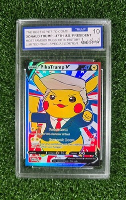 Donald Trump Pokémon Card Pika Trump MugShot Holo | eBay