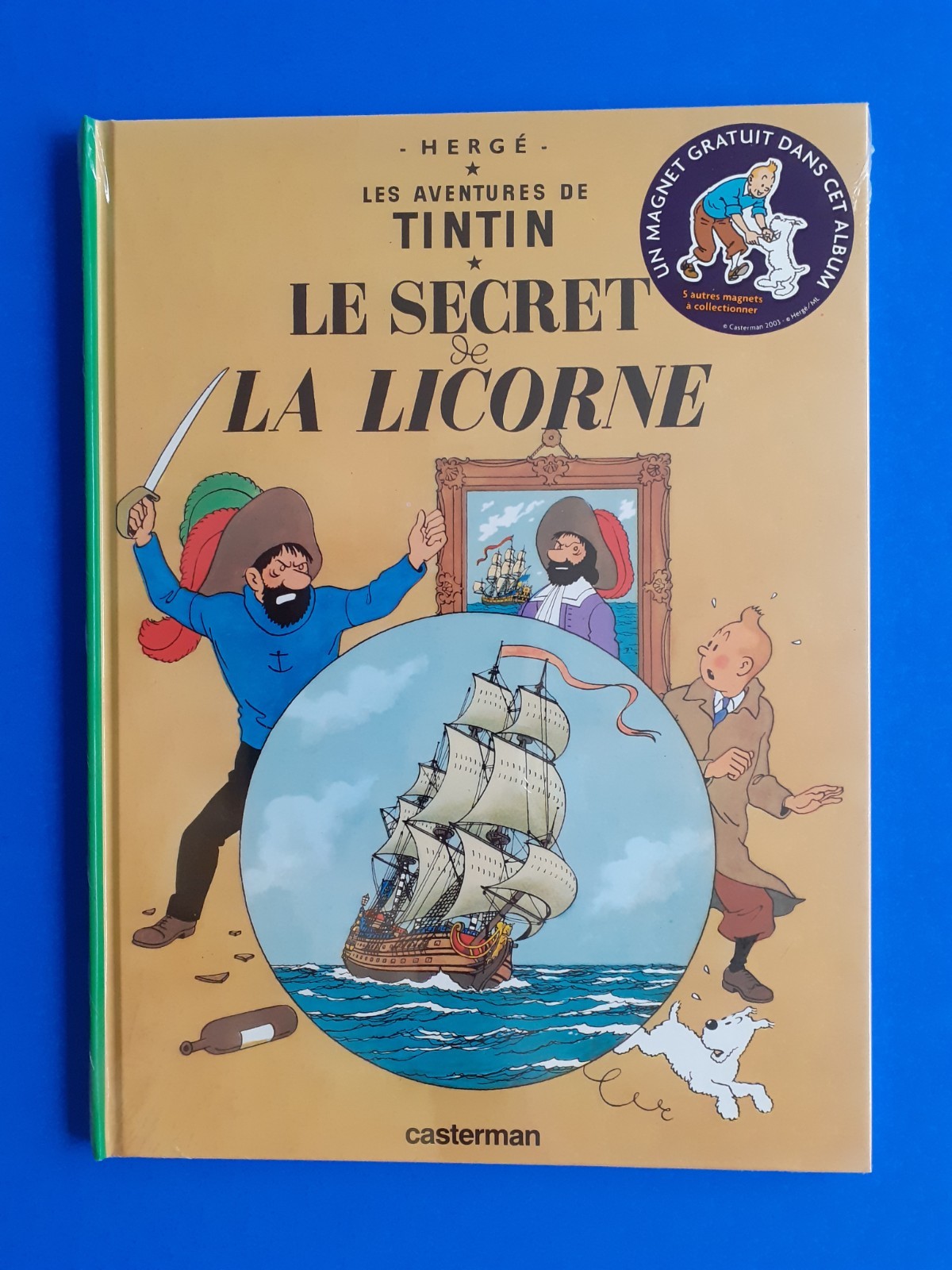 HERGÉ TINTIN LE SECRET LA LICORNE French 2003 limited book + magnet NEW/SEALED!