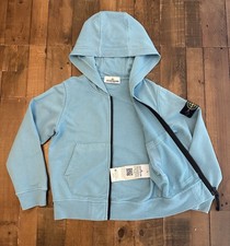 Felpa con cappuccio Stone Island Junior blu acqua autentica zip indossata una volta 6 anni