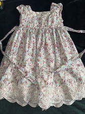 Vintage Laura Ashley 100 Cotton Flower Pattern Girl Dress, Size 6