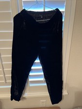 NWT J.Crew Pull-On Peyton black velvet pant AB650 wide leg cropped Size 00