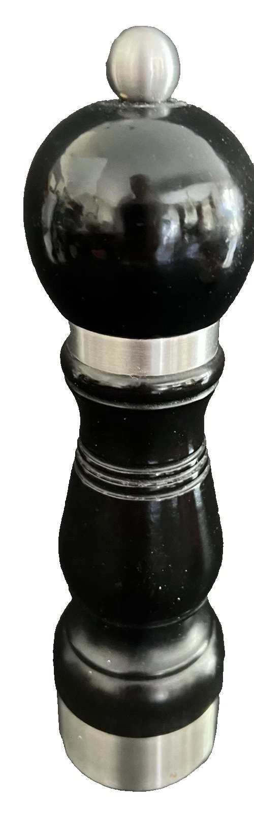 Peugeot France 9.5" Pepper Mill Grinder Black Lacquer Wood Stainless Steel