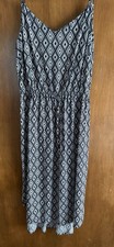 Gap Outlet Geometric Navy V-Neck Sundress Adjustable Spaghetti Straps Sz S