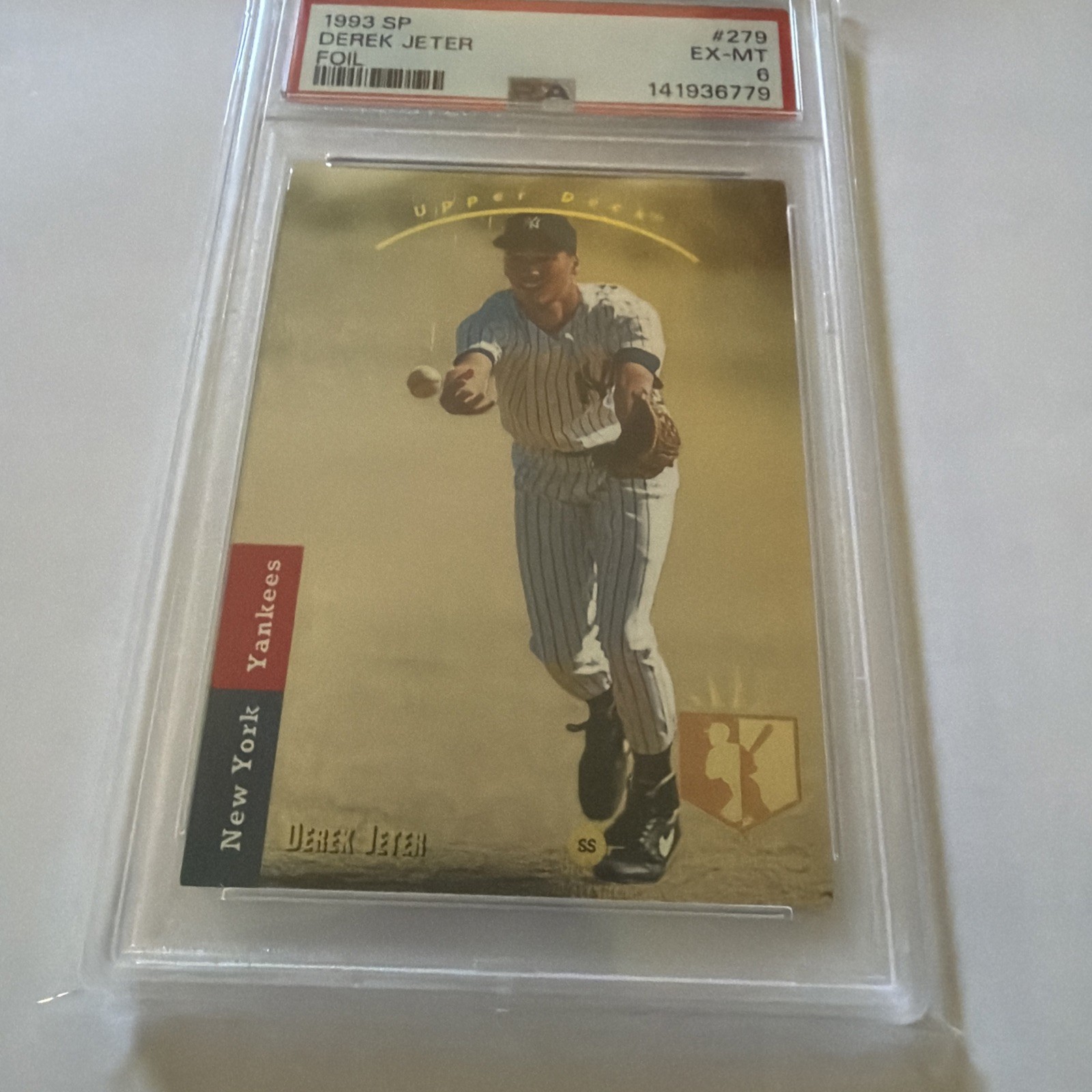 Upper Deck SP Foil Rookie Derek Jeter New York Yankees #279 PSA 6 1993 view 3