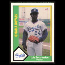 Luis Encarnacion #179 1990 CMC Minor League Omaha Royals Baseball Card MLB NM