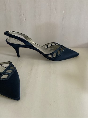 Adrianna Papell Slingback Women's 7.5M Blue Dorsay Haven Pointed Toe Dress Pumps - Picture 4 of 4