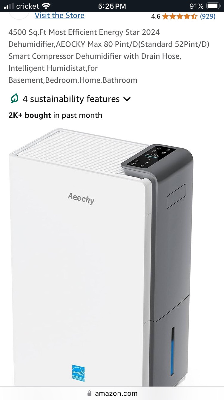 AEOKY RHEA 4500 SQFt Most Efficient Energy Star 2024,Humidifier NEW