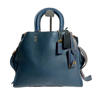 coach コーチ ハンドバッグ ローグ30 20315 レザー ブルー Excellent+] Coach 20315 Rogue 30 Satchel Leather Dark Blue Navy