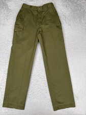 Boy Scouts Of America Cargo Pants Youth 28x31 Green Twill Straight Leg Zip Fly